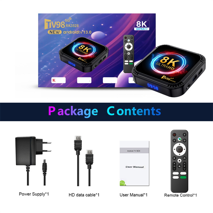 Haoyu TV Box - Android 13 8K Tv98rk3528 Quad Core ARM-A53