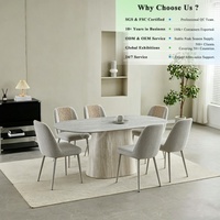 Table à manger OKAY, gris clair, ovale, imperméable, petite taille, appartement, polyvalente, meilleur choix, table à manger moderne en pierre frittée