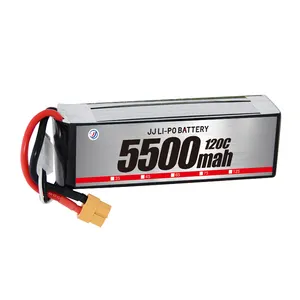 고용량 5500mah <span class=keywords><strong>Lipo</strong></span> 배터리 5200mAh 7.4V 2S 45C 버스트 60C RC 리튬 폴리머 배터리 팩 취미 UAV - Product Image 4