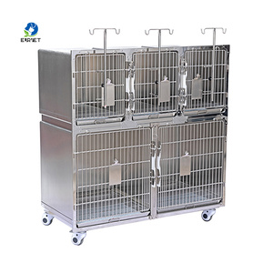 Jaula para <span class=keywords><strong>Mascotas</strong></span> EURVET, Jaula <span class=keywords><strong>Veterinaria</strong></span>, Equipo Médico para Hospitales y Clínicas, Jaulas de Acero Inoxidable para Animales - Product Image 6