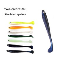 Leurre de pêche souple réaliste en PVC, appât artificiel dur, queue en T bicolore, 8cm/2.8g