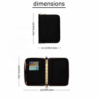 Yihe cincin emas 10 warna Binder kulit kadal A7, cincin kantor hadiah Natal dengan ritsleting daun terbang