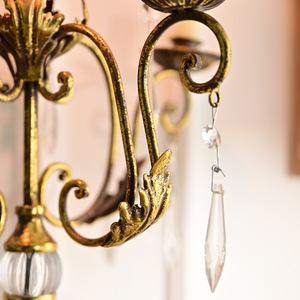 Candélabre vintage LANJO à 4 bras, centre de table, porte-bougie décoratif en cristal, support à bougies en métal, candélabre de mariage - Product Image 4