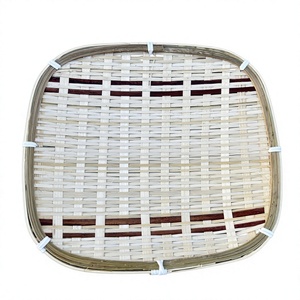 OEM/ODM Handmade Eco Friendly Bamboo <b>Tray</b> Set 4pcs Natural Finish Oval Rectangular 23cm Vietnam Food Grade Pastries Nuts Snacks - Product Image 1