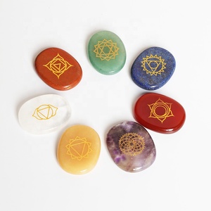 7 <strong>Chakra</strong> <strong>Engraved</strong> Words <strong>Stone</strong> Natural Seven <strong>Chakra</strong> Power <strong>Stone</strong> - Product Image 4