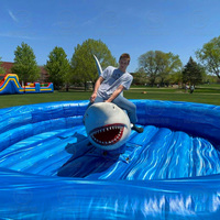 Ride mécanique requin gonflable videur matelas taureau équitation Machine jeu rodéo tour requin Toro Mecanico pour les fêtes d'adultes