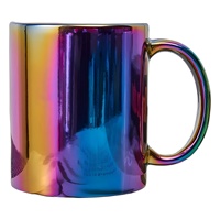 Mug en céramique résistant aux hautes températures, de couleur unie, sept couleurs, avec bord doré, logo personnalisé, cadeau promotionnel