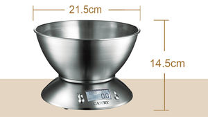 <span class=keywords><strong>Balance</strong></span> de <span class=keywords><strong>cuisine</strong></span> électronique multifonctionnelle de 5kg avec bol amovible en acier inoxydable pour la cuisson - Product Image 2