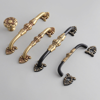Poignées et Boutons de Luxe Européens en Laiton Bronze Noir pour Meubles, Armoires et Portes