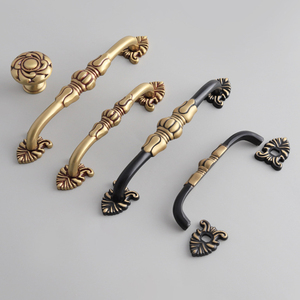 Luxury European Black Bronze Brass Handle Cabinet Wardrobe <strong>Door</strong> Furniture Hardware Pulls <strong>Knobs</strong> - Product Image 4