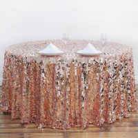 Nappe Ronde de Luxe 18MM à Paillettes Grandes Champagne Scintillantes pour Mariage, Événement, Banquet, Fête, Décoration de Table