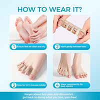 Séparateurs d'orteils en gel SEBS à 5 boucles, protecteurs, correcteurs d'hallux valgus, écarteurs d'orteils souples, redresseurs d'orteils en marteau, aligneurs d'orteils pour orteils croisés