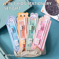 Kit de Papeterie Mignon à Thème Dessin Animé : Crayon, Règle, Taille-crayon, Gomme – Fournitures Scolaires et de Bureau pour Enfants, Idéal comme Cadeau Étudiant ou Cadeau Promotionnel