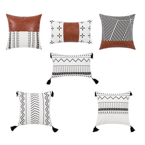 Offre spéciale, Patch d'impression numérique Boho décoratif, housse de coussin <span class=keywords><strong>en</strong></span> <span class=keywords><strong>cuir</strong></span> Pu <span class=keywords><strong>pour</strong></span> <span class=keywords><strong>canapé</strong></span> - Product Image 4