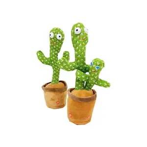 32Cm Hete Verkoop Grappige Educatieve Knuffels Dansen Herhalen Pratende Elektronische Shake Zingen Cactus Voor Baby Volwassen