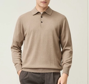Supplier Wholesale Price Basic 100% Cashmere <strong>Polo</strong> Shirt Sweater Blank Dansei Lapel Collar Cashmere Pullover <strong>Jumper</strong> for <strong>Men</strong> - Product Image 2