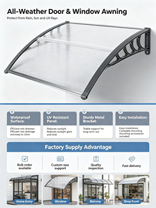 Auvent en polycarbonate transparent de qualité supérieure, anti-âge, longue durée de vie, matériau fiable pour balcon, couverture solide et creuse - Product Image 6