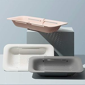 Extendable Sink <b>Colander</b> Strainer Basket Gray New Home Kitchen Essentials for Washing Vegetables Drain Cooked Pasta - Product Image 1