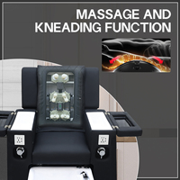 Chaises de spa de pédicure en cuir synthétique noir électrique moderne Chaise de manucure de massage sans plomberie pour salon de manucure