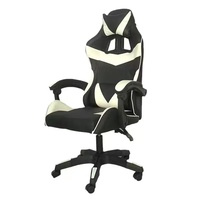 Chaise de bureau gaming confortable et minimaliste en cuir PU, avec vérin à gaz 3 positions, base en acier inoxydable, accoudoirs et repose-pieds réglables