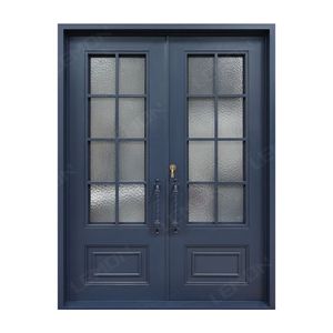 <span class=keywords><strong>Porte</strong></span> <span class=keywords><strong>d</strong></span>'<span class=keywords><strong>entrée</strong></span> double en acier de style moderne pour villa, design en fer forgé - Product Image 2