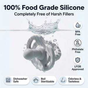 Venta al por mayor cara sonriente forma seguridad suave grado alimenticio silicona bebé chupete de pecho como chupete - Product Image 1