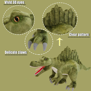 Spinosaurus feroz realista de pie Dino Cuddle Animal de peluche lleno con ojos 3D garras delicadas juguetes de dinosaurio verde de 21 pulgadas - Product Image 4