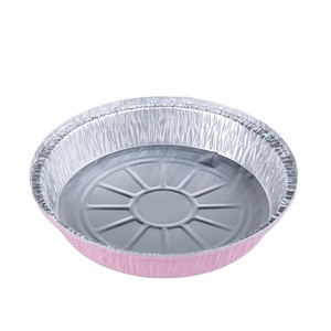 Plateau de cuisson rond en <span class=keywords><strong>aluminium</strong></span> durable de qualité alimentaire YC61, 670 ml, coloré, jetable, compatible <span class=keywords><strong>micro</strong></span>-ondes, récipient en <span class=keywords><strong>aluminium</strong></span> froissé, moules à tarte - Product Image 1