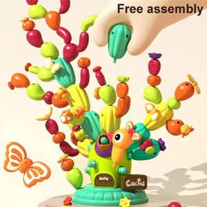 <span class=keywords><strong>Montessori</strong></span> blocs empilables arc-en-ciel cactus jouet enfant bricolage construire et empiler des blocs <span class=keywords><strong>de</strong></span> cactus modèle adsorbé attraper des vers oiseau <span class=keywords><strong>jeu</strong></span> d'alimentation - Product Image 3