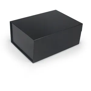 FocusBox custom Роскошная карточная доска, жесткая бумага, Большая Черная Магнитная Подарочная коробка с пеной