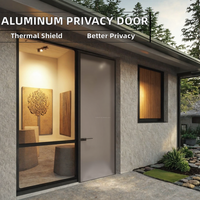 Porte battante moderne en aluminium sur mesure OEM/ODM, double vitrage dépoli, intimité, efficacité énergétique, isolation thermique pour