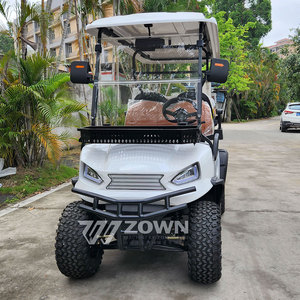 Carrito de Golf Blanco Reforzado de 4 Plazas con Neumáticos para Lodo de Patrón Profundo y Chasis Amortiguador para Campismo en Montaña y Viajes Todoterreno - Product Image 4