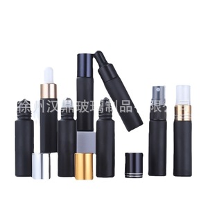 Botella de vidrio negro mate con roll-on de 10 ml, pulverizador cuentagotas, dispensador de aceites esenciales con tapa para todo tipo de piel - Product Image 3