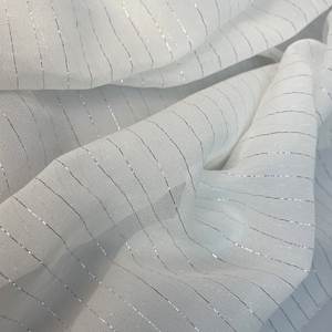 Nouvelle fabrication de tissu georgette de soie froissée, avec tissu métallique en argent, - Product Image 5