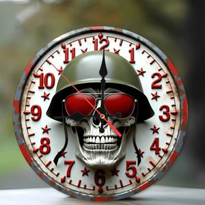 Round Wooden <b>Wall</b> <b>Clock</b> 25x25Cm Rustic Farmhouse <b>Silent</b> Non Ticking Country Living Room Decor - Product Image 1