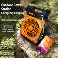 Ventilateur de camping solaire LED pliable, portable, 6 pouces, 4 vitesses, rechargeable par USB, anti-moustiques