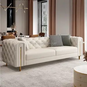 Top 3 peça executivo mobiliário de sala de estar sofá de couro seccional conjunto de sofá antigo de luxo sala de estar sofá