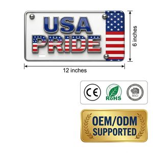 Plaque d'immatriculation 3D en aluminium gaufré Wanfeng Jour de l'Indépendance USA Fierté Américaine – Vente en gros, Souvenir, Fournisseur d'usine, En vrac - Product Image 2