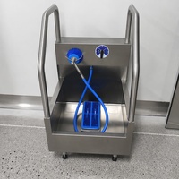 Nettoyeur de chaussures en acier inoxydable à commande manuelle de l'eau, avec brosse pour semelles et brosse latérale, idéal pour les entrées hygiéniques – Vente directe usine