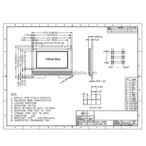 Módulo LCD Lcd12864 12864-06D 12864 COG con Pantalla de Matriz de Puntos con Fuente China, Interfaz SPI - Product Image 5