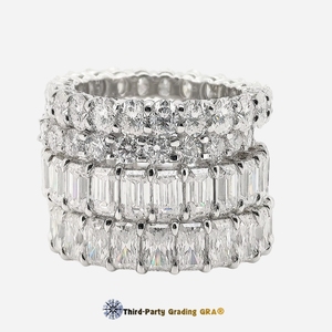 <strong>925</strong> Sterling <strong>Silver</strong> Moissanite Diamond <strong>Ring</strong> Full Moissanite Elegant Luxurious Jewelry Accessory Row Moissanite <strong>Rings</strong> - Product Image 4
