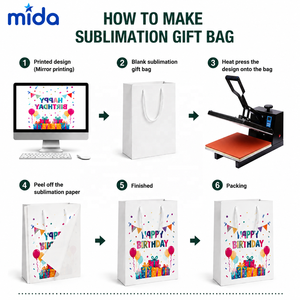 Sac en papier promotionnel personnalisable par sublimation, vierge, pour cadeaux, sacs mystères et sacs <span class=keywords><strong>à</strong></span> main en papier - Product Image 5