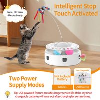 Jouet pour chat automatique multifonctionnel 3 en 1 : combinaison de boule à roulettes et de papillon dansant pour stimuler la curiosité des chatons