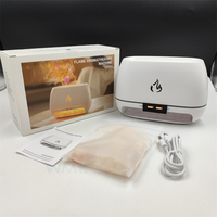Diffuseur d'air électrique USB de bureau en plastique, 240 ml, avec simulation de flamme de pierres de sel, humidificateur d'arômes et veilleuse domestique