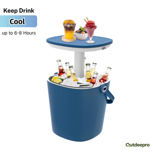 4 Gallon Draagbaar Bier En Wijnkoeler Met Handvat En Pop-Up Buitentafel Voor Terras, Picknick En Strand - Product Image 3