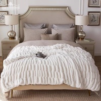 Vente en gros couverture de luxe king size fausse fourrure grande couverture