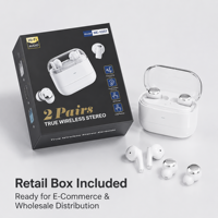 Un ensemble de 2 paires d'écouteurs TWS - ANC, étanches IPX6, pour charge rapide Type-C 6.0, son Hi-Fi, faible latence, ajustement ergonomique 3