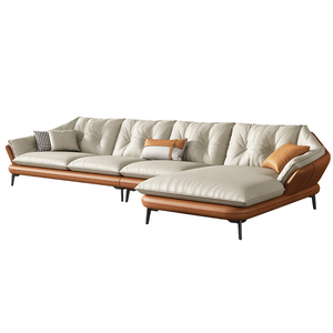 Ánh sáng sofa da sang trọng phòng khách hiện đại đơn giản cao cấp sofa sang trọng phòng khách lớp đầu tiên da bò góc kết hợp mới - Product Image 1