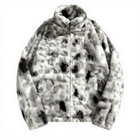 Veste longue à capuche en polaire 3D tie-dye pour homme, fermeture éclair, coupe ample, hiver, décontractée, fine, chaude, imperméable, respirante, poches avant