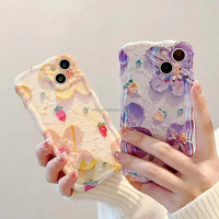 Coque Souple en TPU Motif Fleur pour iPhone 14, iPhone 13, 17 Pro, 17 Pro Max, 17 – Étui Anti-Lumière Bleue Exclusif pour Filles